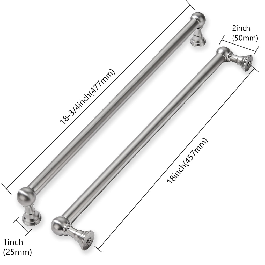 Appliance Handle Pull 18 Inch Hole Center Solid Brushed Satin Nickel Cabinet Pulls Heavy Duty Vintage Cabinet