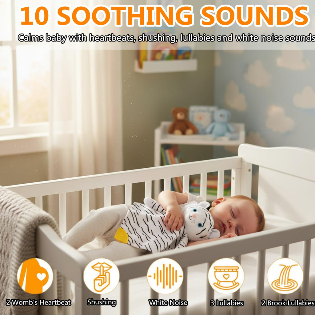 Baby Sound Sleep Soother- White Noise and Lullaby Infant Sleeping Aid with Cry Sensor at Nap Time Routine