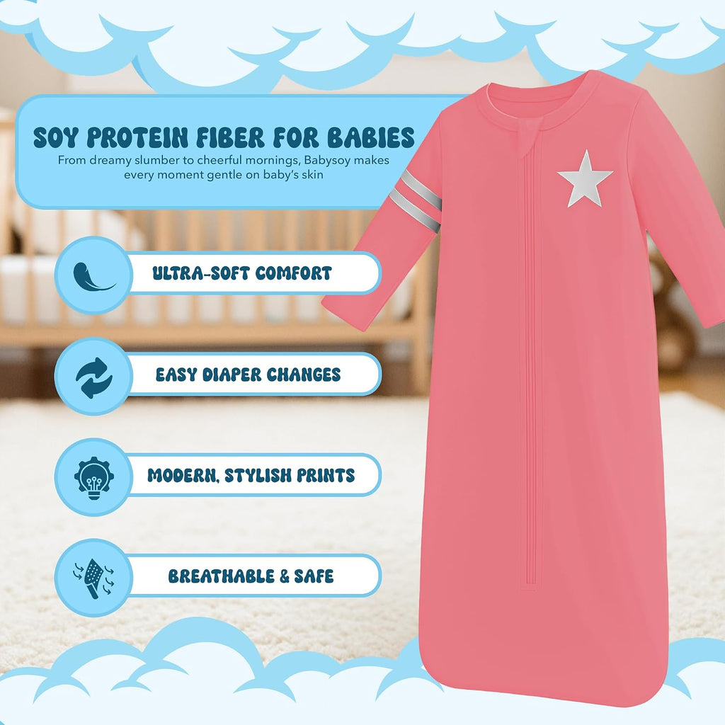 Long Sleeve Wearable Blanket Sleep Sack, Infant to Toddler Sleeping Bag, Choose from Months