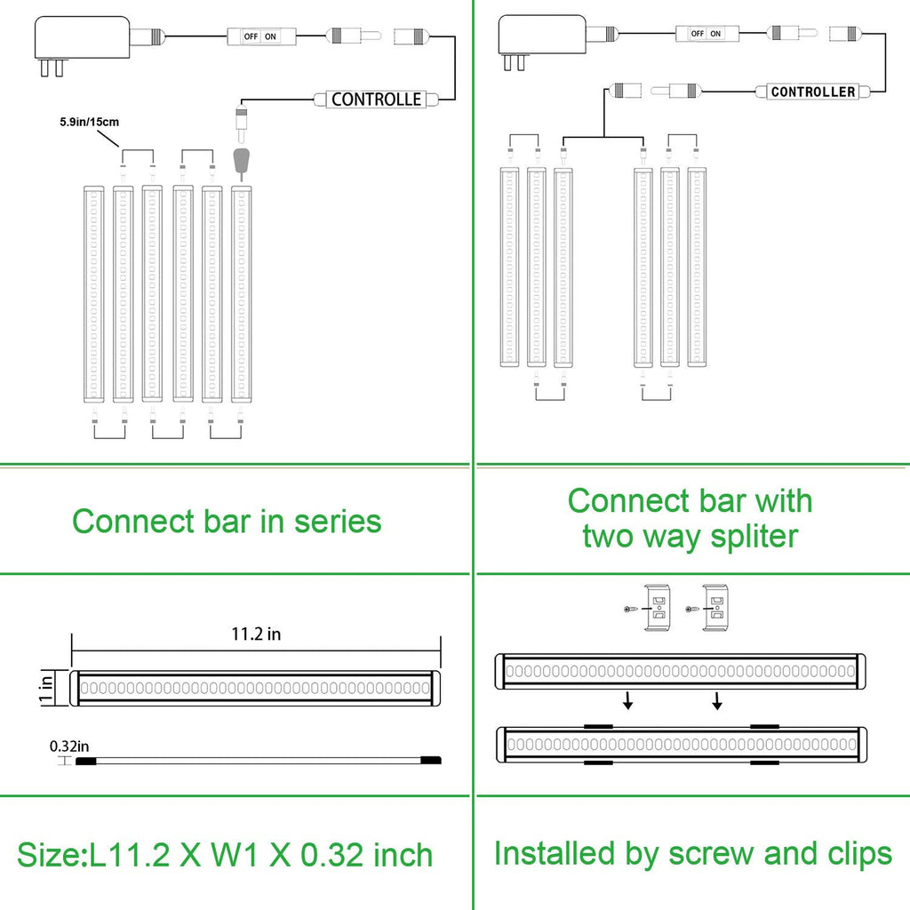 LED Under Counter Light Rigid Bar Kit, Plug in Corded 12V LED Under Cabinet Lighting Dimmable with Switch for Counter