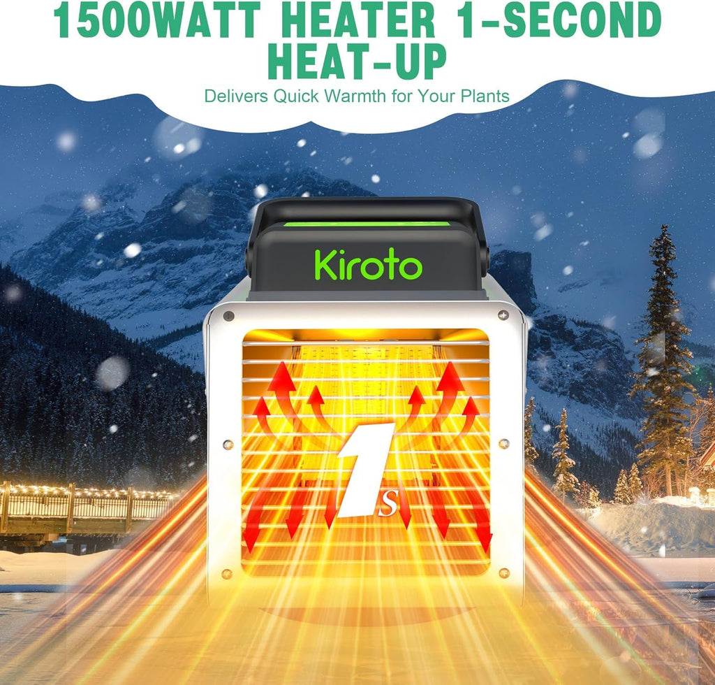Greenhouse Heater 1500W with APP Remote Control, Greenhouse Heater With Thermostat, Portable Outdoor Heater for