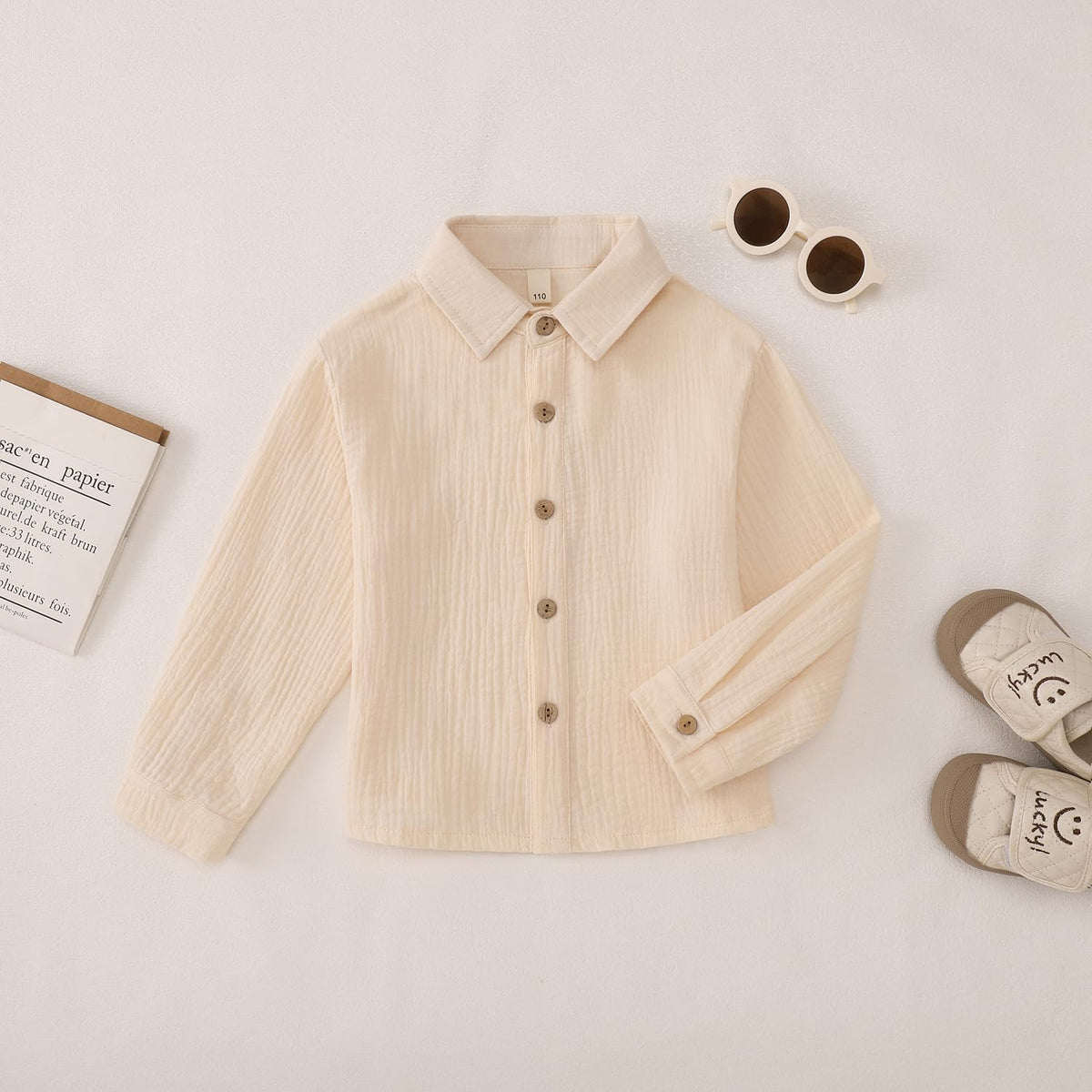 Toddler Kid Boys Button Down/Up Shirt Long Sleeve Linen Casual Tops