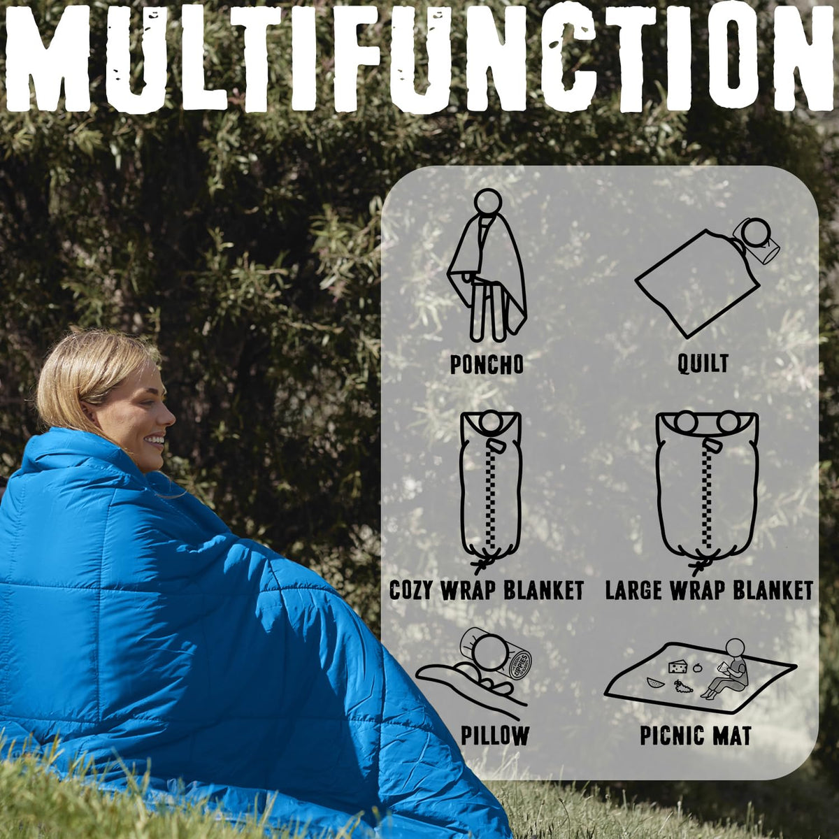 3M Thinsulate Insulation Puffy Camping Blanket for Cold Weather, Queen Size