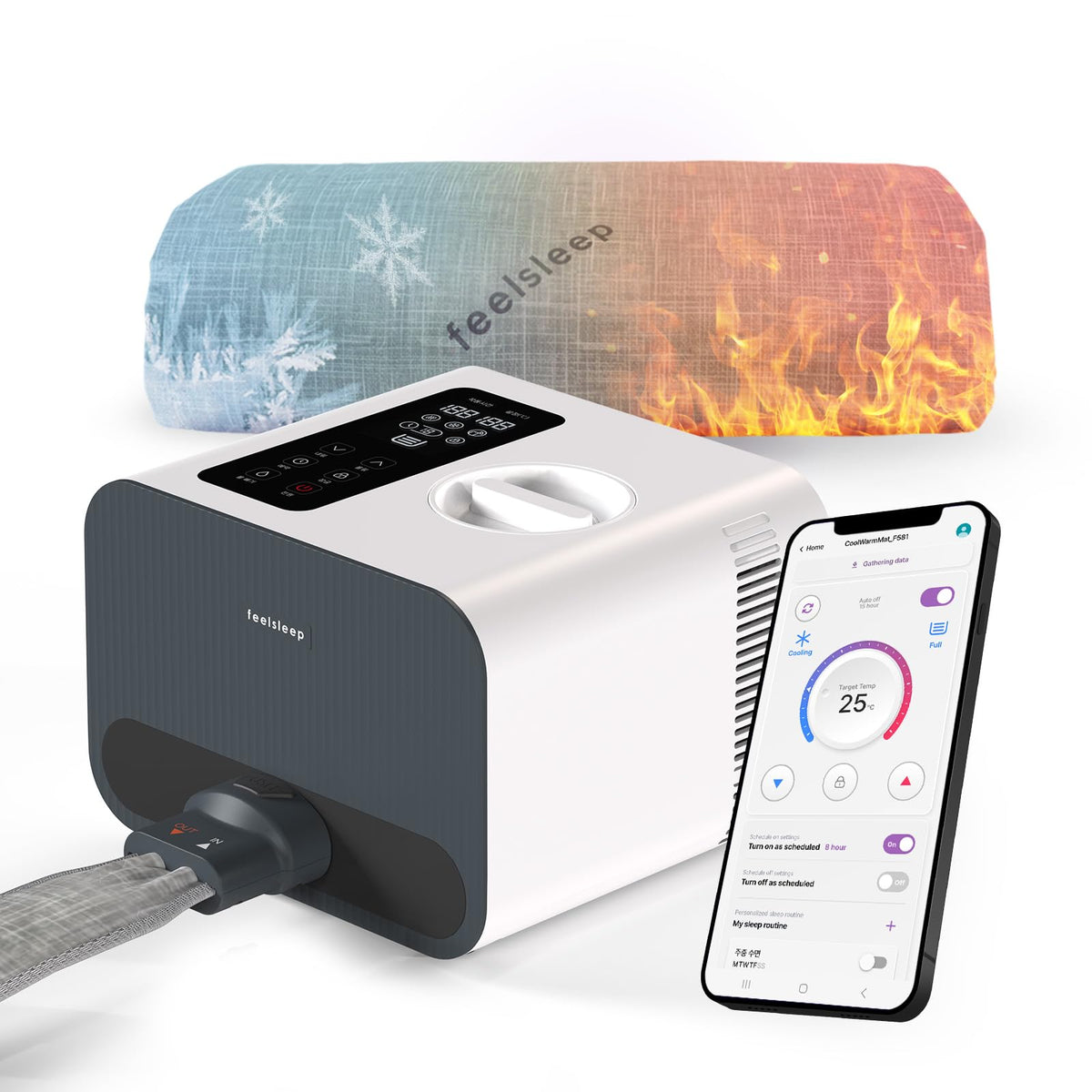 Feelsleep Electric Water Cooling and Heating Mattress Topper - Smart App-Controlled Bed Temperature System 65-115°F