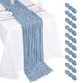 10 Pack Dusty Blue Cheesecloth Table Runner 17x108 Inch Boho Gauze Cheese Cloth Table Runners for Wedding Party Baby