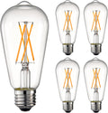 ST58 E26 LED Bulb 60 Watt Equivalent 2700K Dimmable, 4 Pack