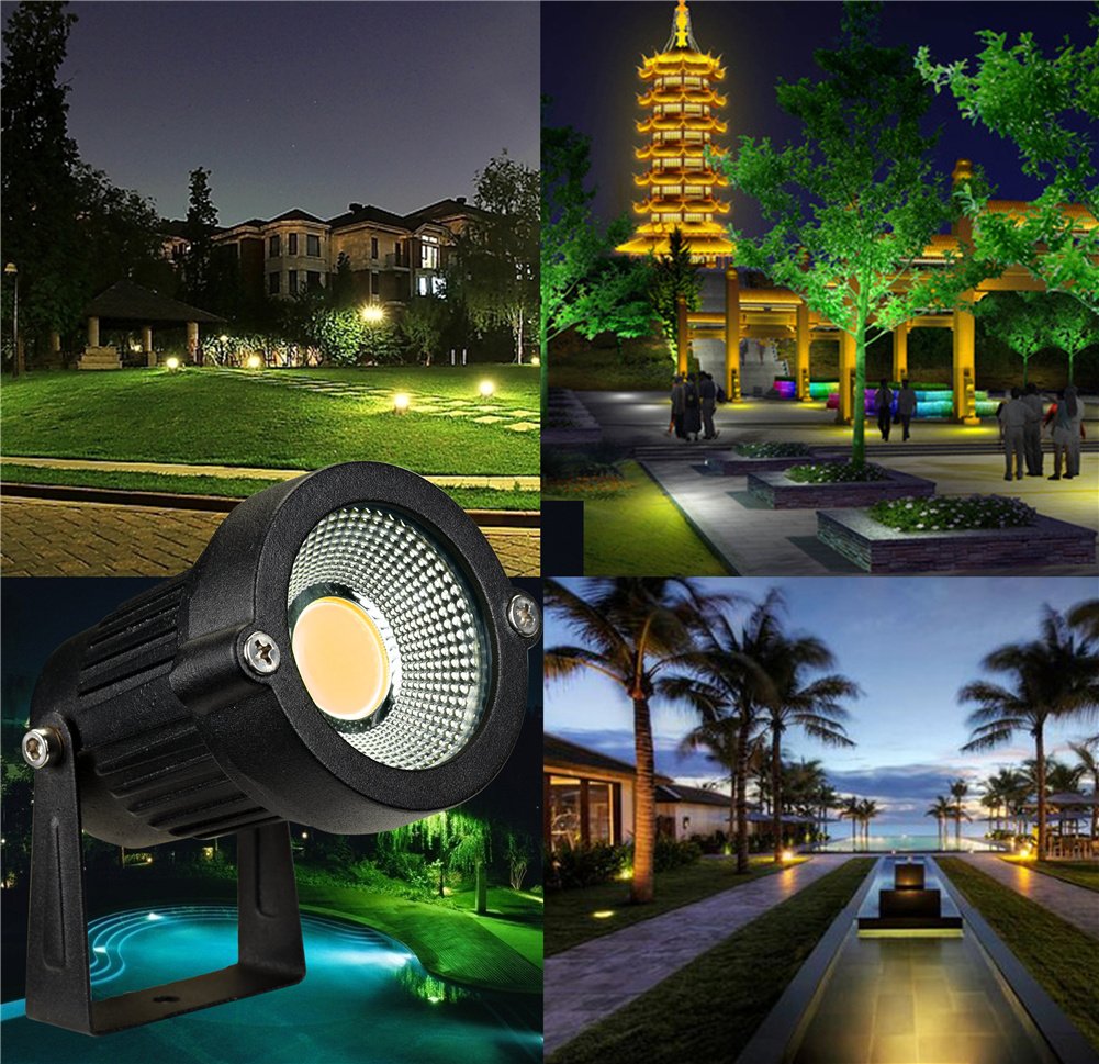 Z Outdoor Landscape LED Lighting 5W Waterproof Graden Lights COB Led Spotlights with Spiked Stand for Lawn Decorative