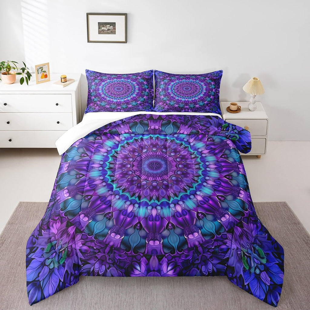 Mandala Comforter Set Queen Boho Chic Medallion Bedding Set