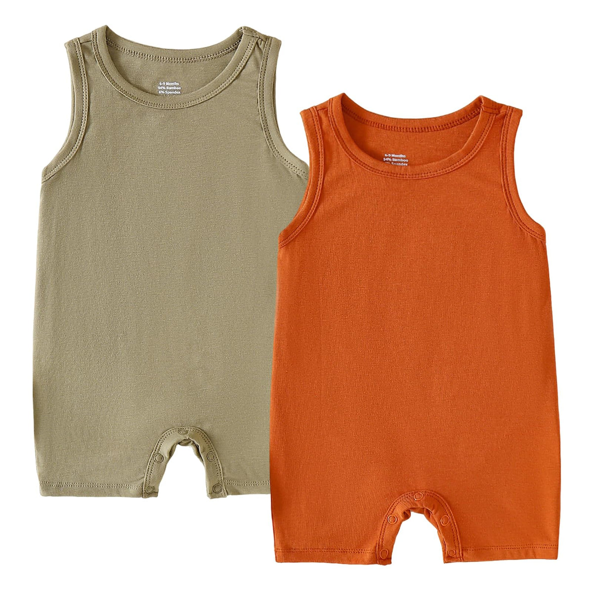Viscose made from Bamboo Baby Boy Sleeveless Romper 2 Pack