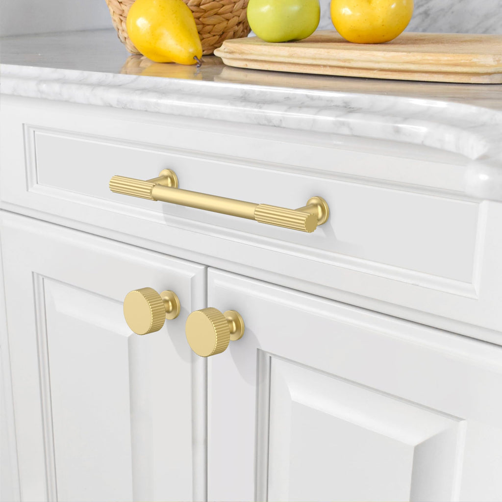 10 Pack Brushed Gold Cabinet Pulls 5"