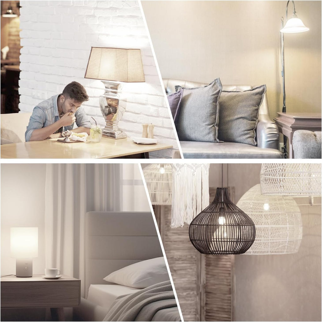A19 Vintage LED Edison Bulbs, 60W Equivalent Light Bulbs, 5000K Daylight White, Clear Glass Filament Bulb, Efficient
