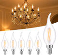 E12 LED Frosted Candelabra Light Bulbs, 40 Watt Equivalent 6 Pack