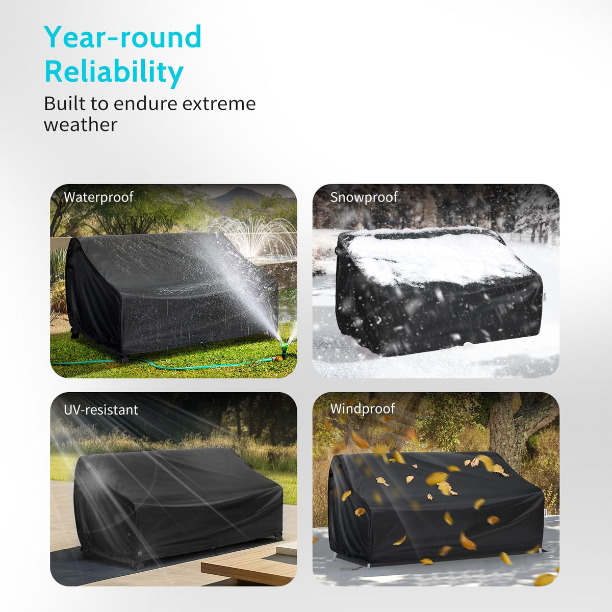 Outdoor Loveseat Cover Waterproof, Fit 60W x 35D x 32H inch