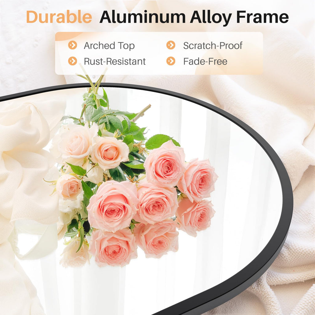 Bathroom Mirror for Wall, 36x24 Inch Arched Mirror