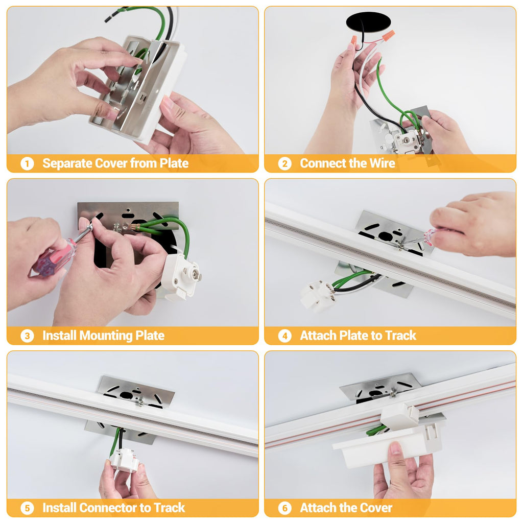 26FT H Track Lighting Rails Kit, White