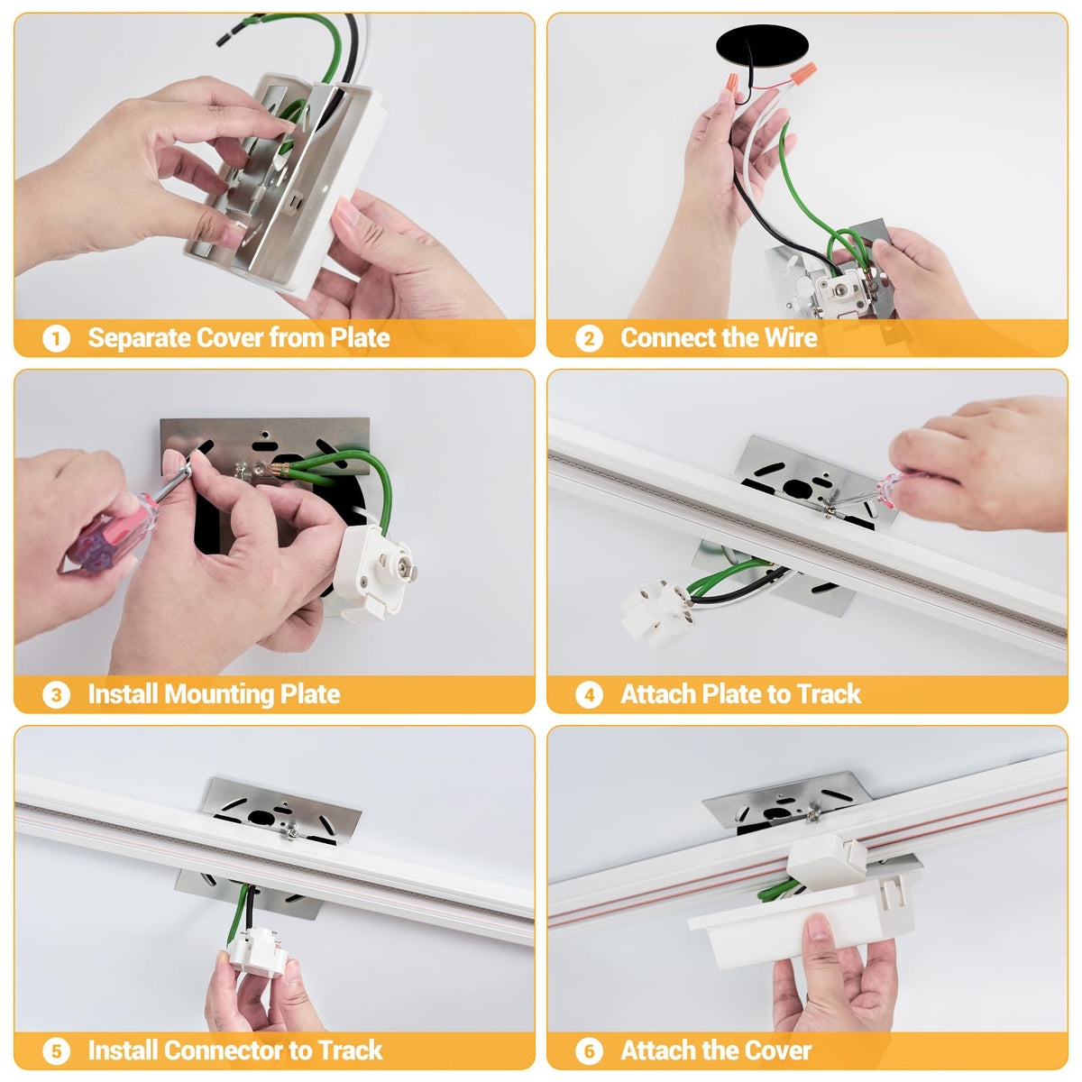 26FT H Track Lighting Rails Kit, White