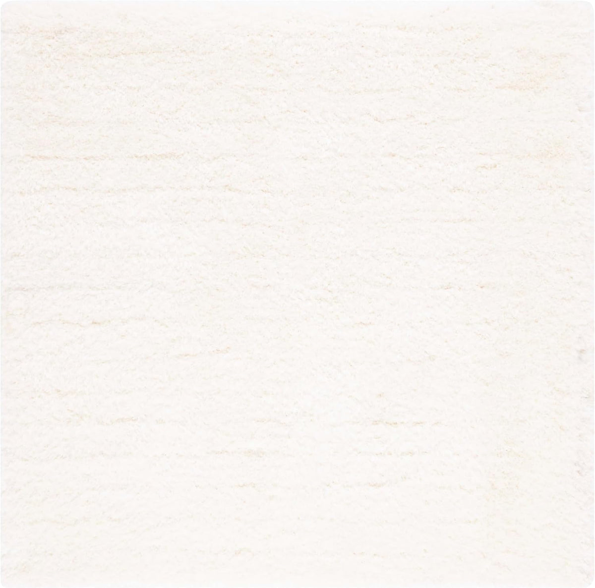 Luxe Shag Collection Area Rug - 6' Square, Ivory, Handmade Glam, 3.2-inch Thick Ideal for High Traffic Areas (SGX160A)