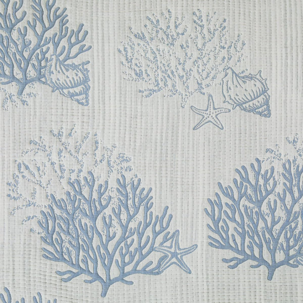 Seaside Denim Jacquard Cotton 2-Piece Quilt Set