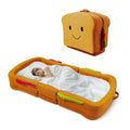 Toddler Travel Bed Sandwich Style - Portable Toddlers Floor Beds, Foldable Soft Foam Travel Crib for Baby and Kid