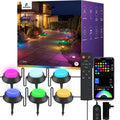 Outdoor Ground Lights 26 Pack, 58FT RGBCW Pathway Lights Wired