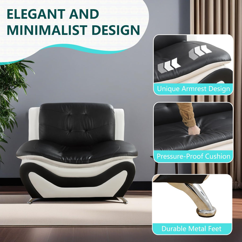 Leather Sectional Sofa Couches, Living Room Furniture Sets, 3 Pieces Modern Sofa Couch Set /Apartment/Office/Bedroom