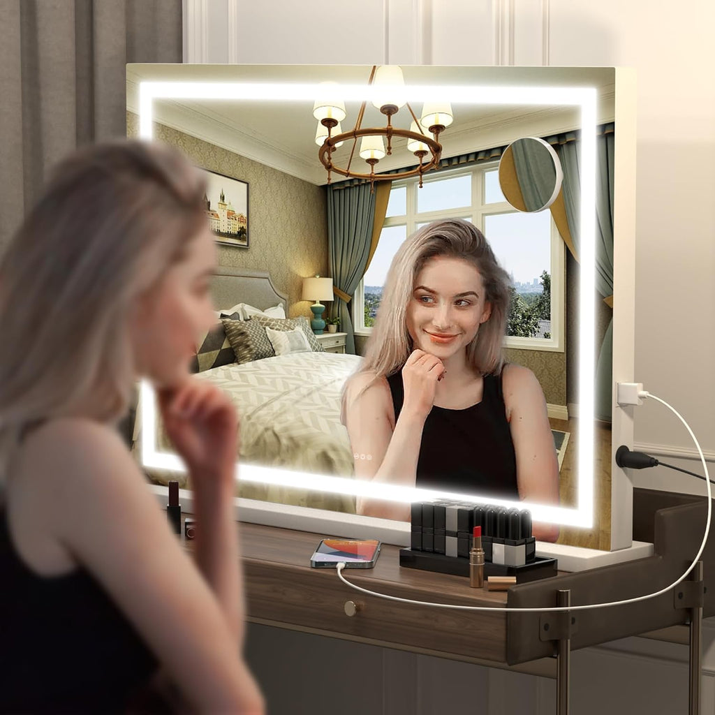 Vanity Mirror with Lights, 32" x 24" LED Makeup Mirror