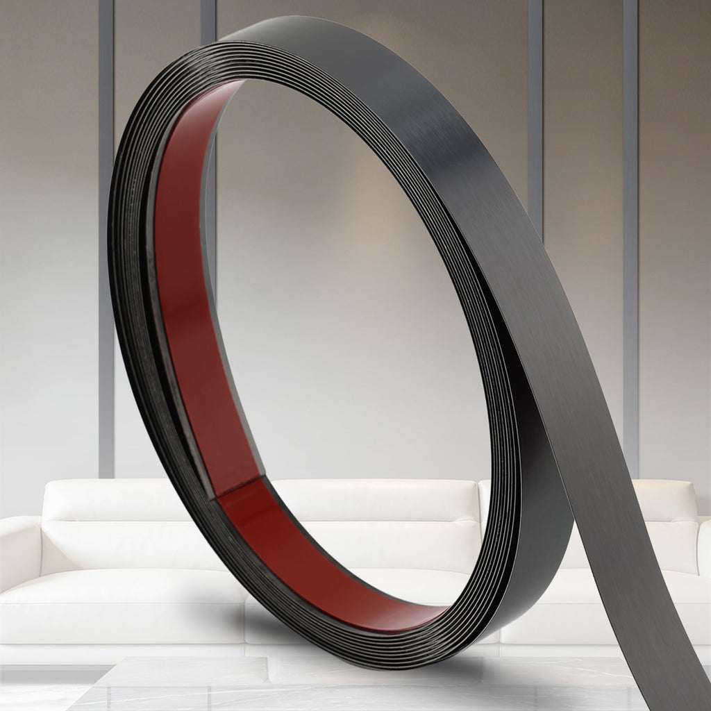 Brushed Black Metalized Finish Molding Trim, Peel and Stick Strip for Mirror Frame, Wall, Fireplace and Home DIY