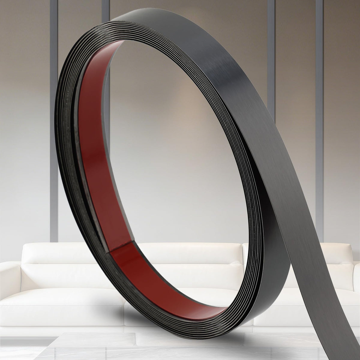 Brushed Black Metalized Finish Molding Trim, Peel and Stick Strip for Mirror Frame, Wall, Fireplace and Home DIY