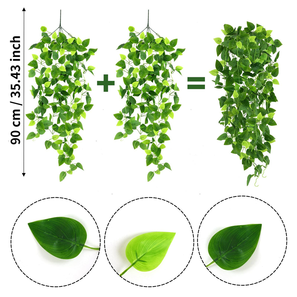 4pcs Artificial Hanging Plants 2.9ft Fake Ivy Vine Fake Ivy Leaves for Wedding Wall House Room Patio Indoor Outdoor