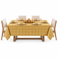 Holiday Elegance Plaid 60 x 120 Inch Rectangle Tablecloth, Gold