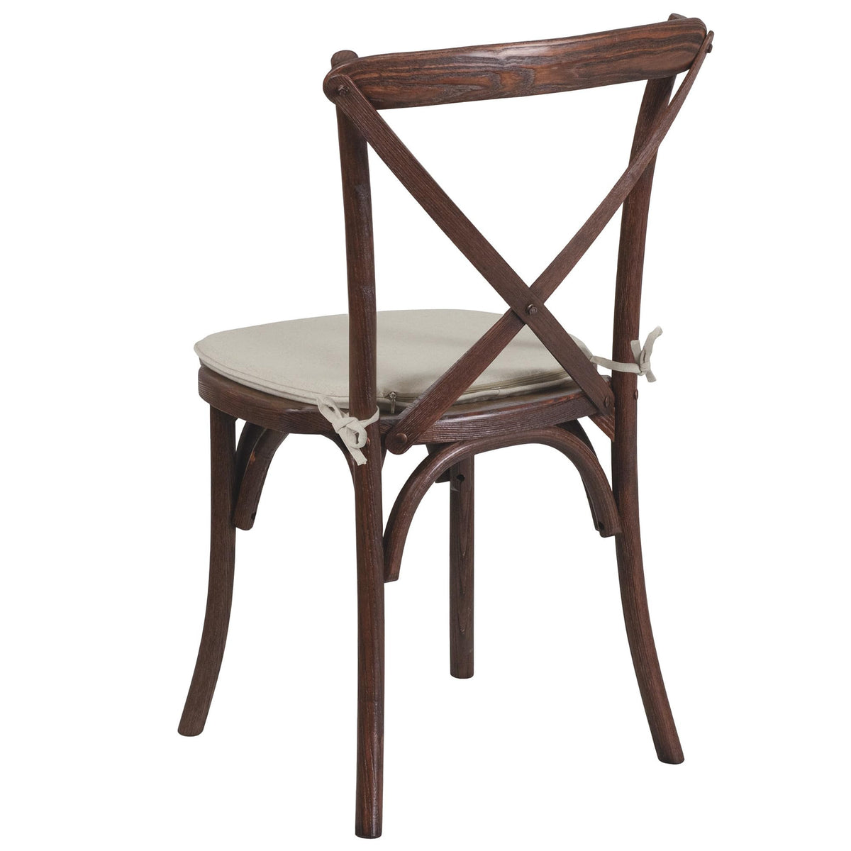 Hercules Wood Cross Back Stackable Chair, Mahogany