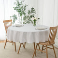 Round Linen Looking Textured Tablecloth Spill-Proof Wrinkle Free Soft Jacquard Table Cloth for Circular Table Cover