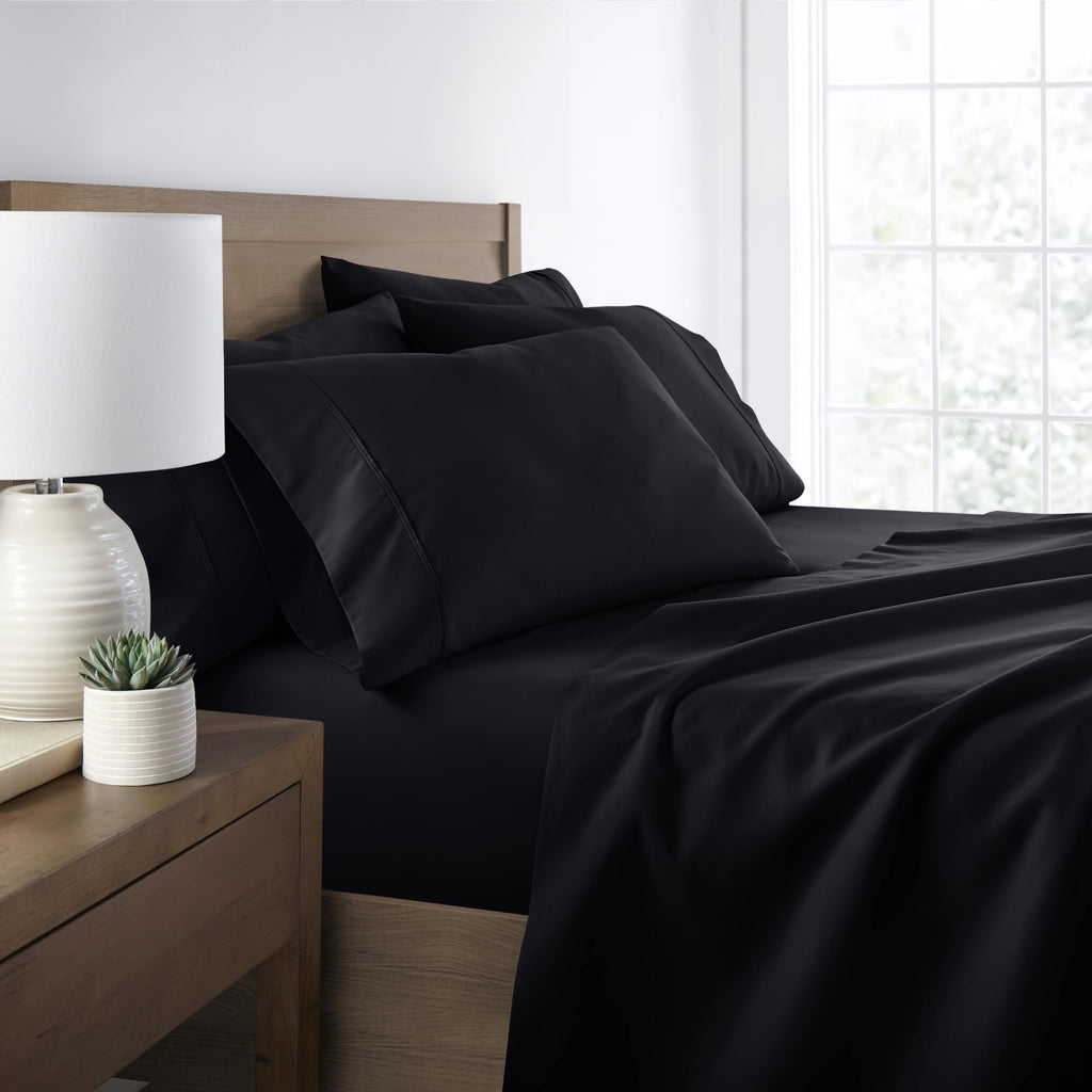 6 Piece Bed Sheet Set, Black