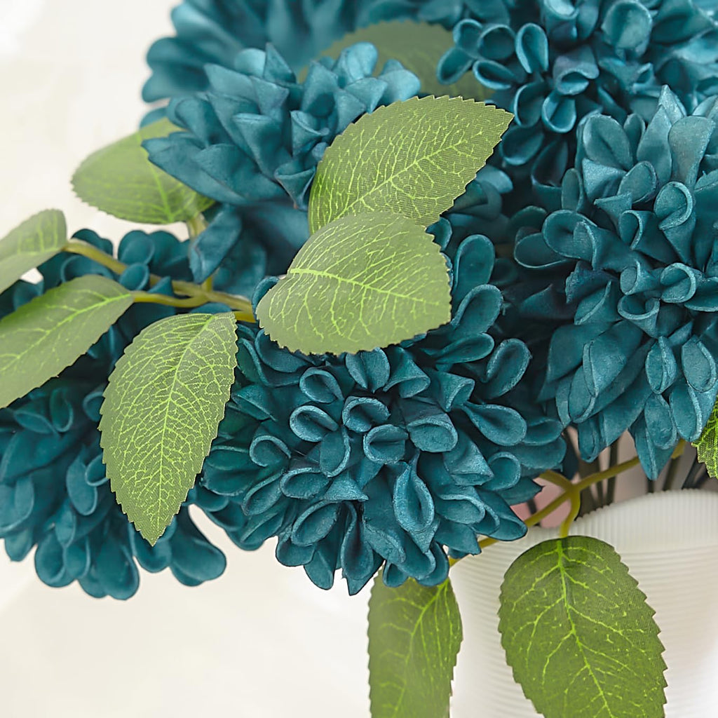 Artificial Flowers, 25pcs Dark Teal Artificial Rose and Dahlia for Wedding