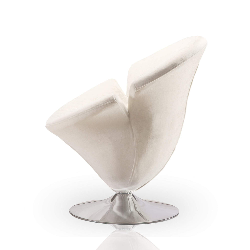 Inspired Saarinen Style Tulip Swivel Accent Chair Set of 2 with 360° Turn, Modern Flower Inspired Design, Soft Velvet Upholstery, Polished
