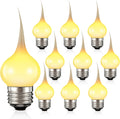 10 Pcs S11 Silicone Dipped Candle Light Bulbs,Pearl Finish Exterior
