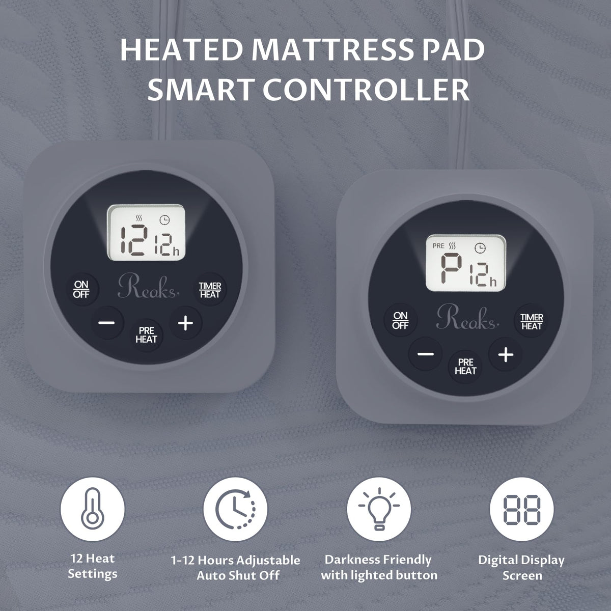Heated Mattress Pad, 3D Air Fabric, Preheat & Memory for Cold Winter