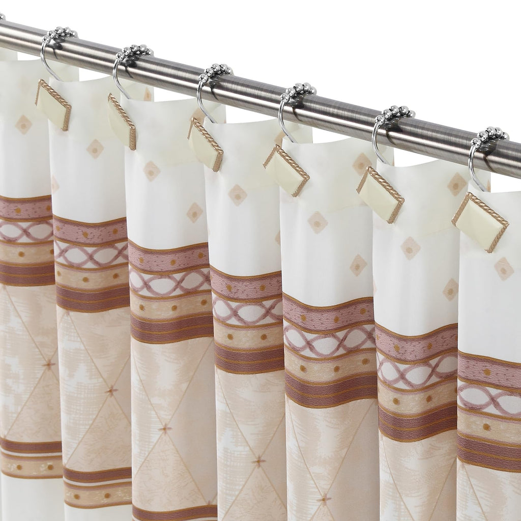 Corinthia Decorative Yellow Shower Curtain Hooks, Roller Ring Balls Designed Gold Hooks Curtains, Set of 12