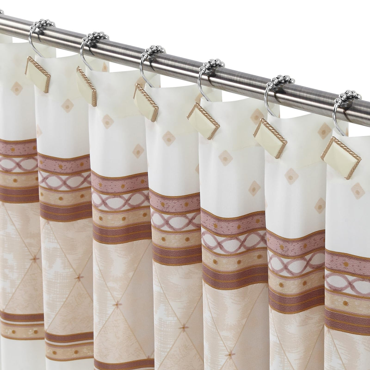 Corinthia Decorative Yellow Shower Curtain Hooks, Roller Ring Balls Designed Gold Hooks Curtains, Set of 12