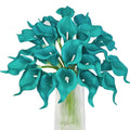 Teal Calla Lily Artificial Flowers 20 Pieces Bouquet