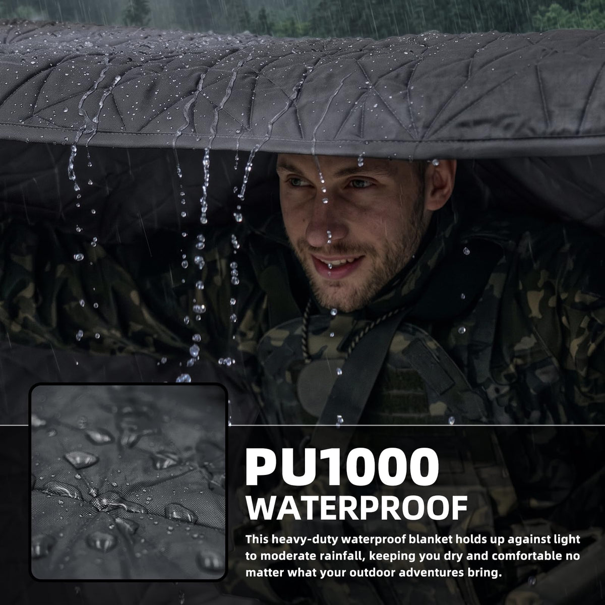 Large Waterproof Outdoor Blanket Thick Fleece 80" x 58"