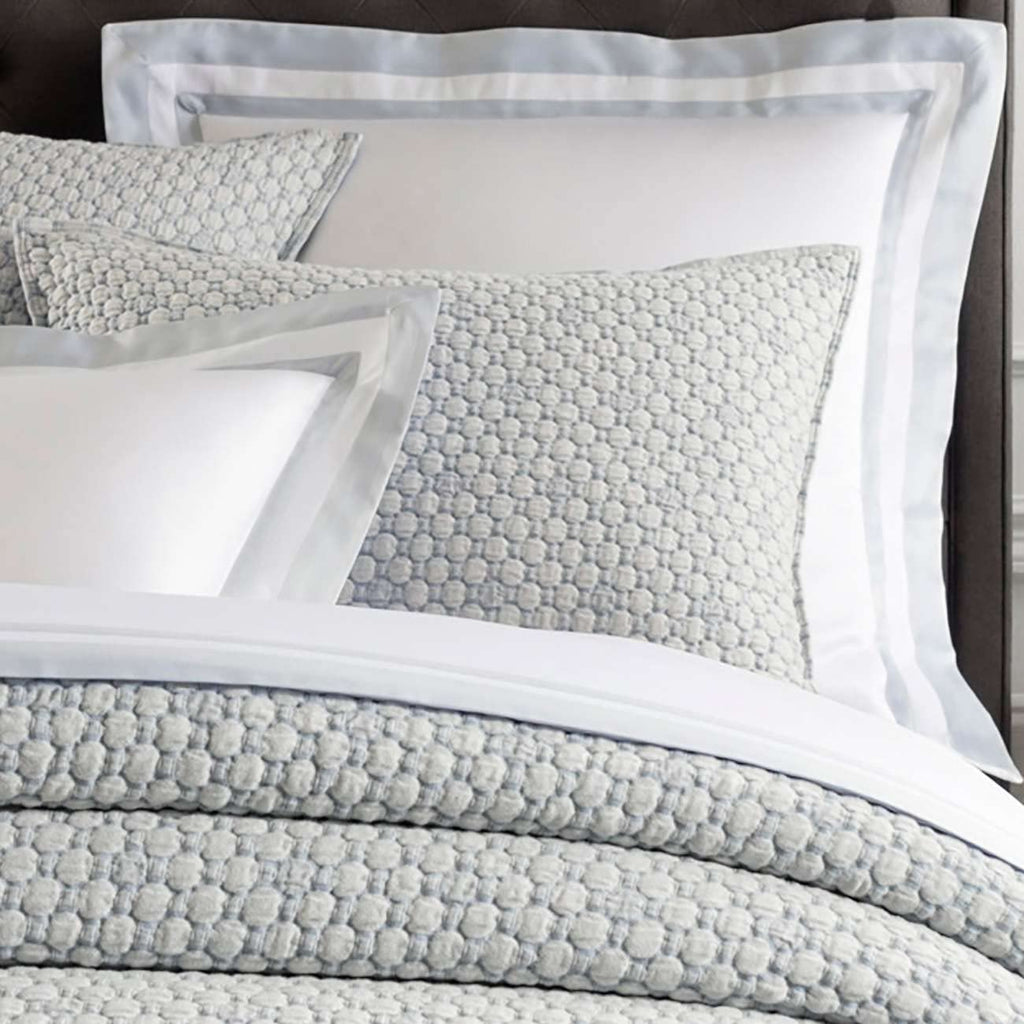 Lodi Blue Solid Cotton Matelasse Sham, Standard