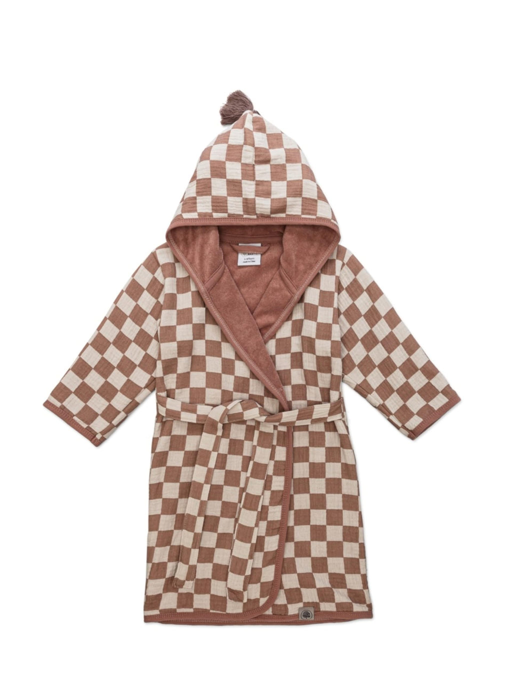 Toddler Bath Robe, Kids Hooded Bathrobe & Swim Cover Up, Rosewood 3-5 year