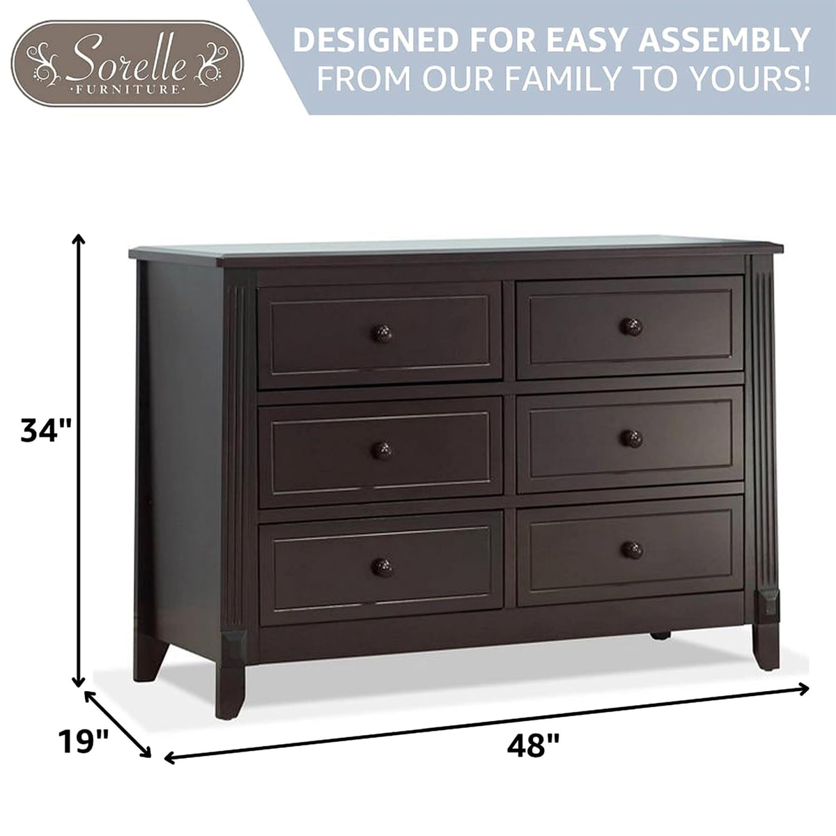 Berkley Baby Dresser - Dresser , Kids Bedroom Furniture, Dresser Drawers, Nightstand for Child's Room with Drawers