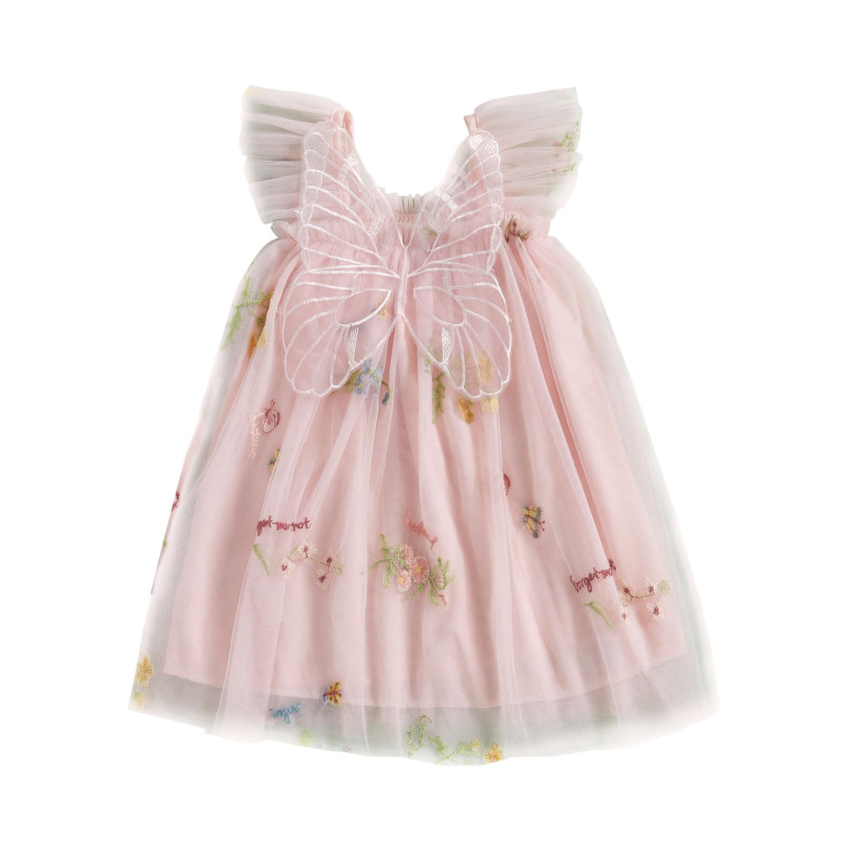Newborn Infant Baby Girls Clothes Flower Butterfly Embroidery Sleeveless Romper Tulle Mesh Dress Toddler Bodysuit