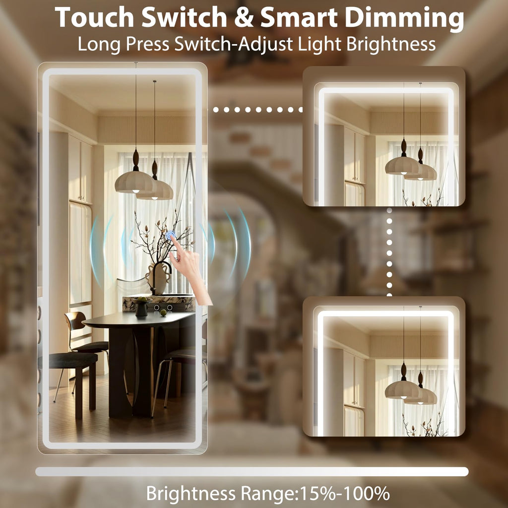 71" x 26" Rounded LED Full Length Mirror