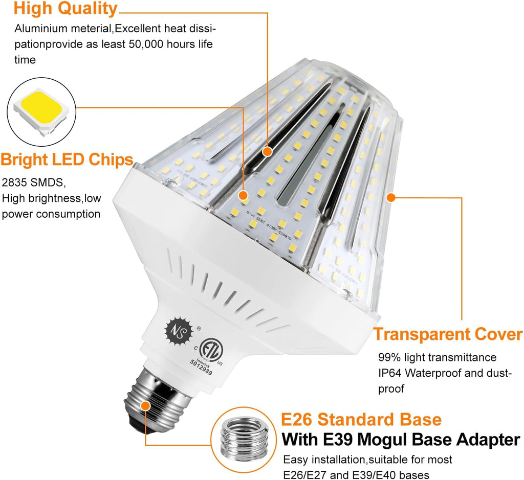 NS 1200W Equivalent 120W LED Corn Light Bulbs 18000LM 5000K
