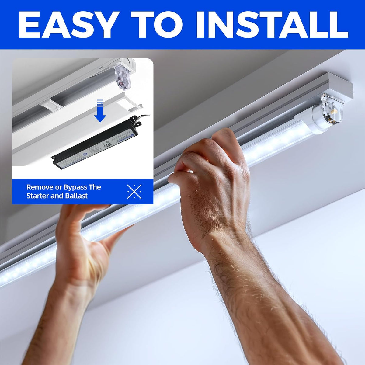 8ft LED Bulb, 44W 5500LM 6500K, T8 T10 T12 LED Bulb, FA8 Single Pin