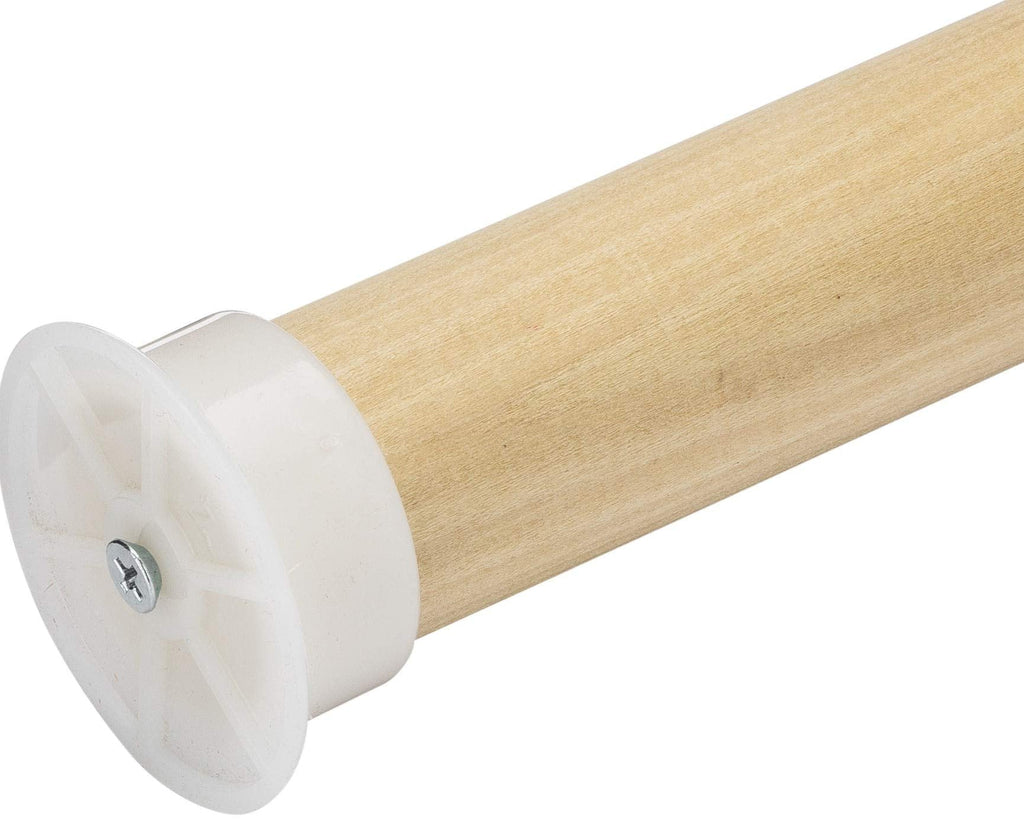 1 3/8" Thick Solid Wood Closet Pole with Plastic End-brackets (4 FT)