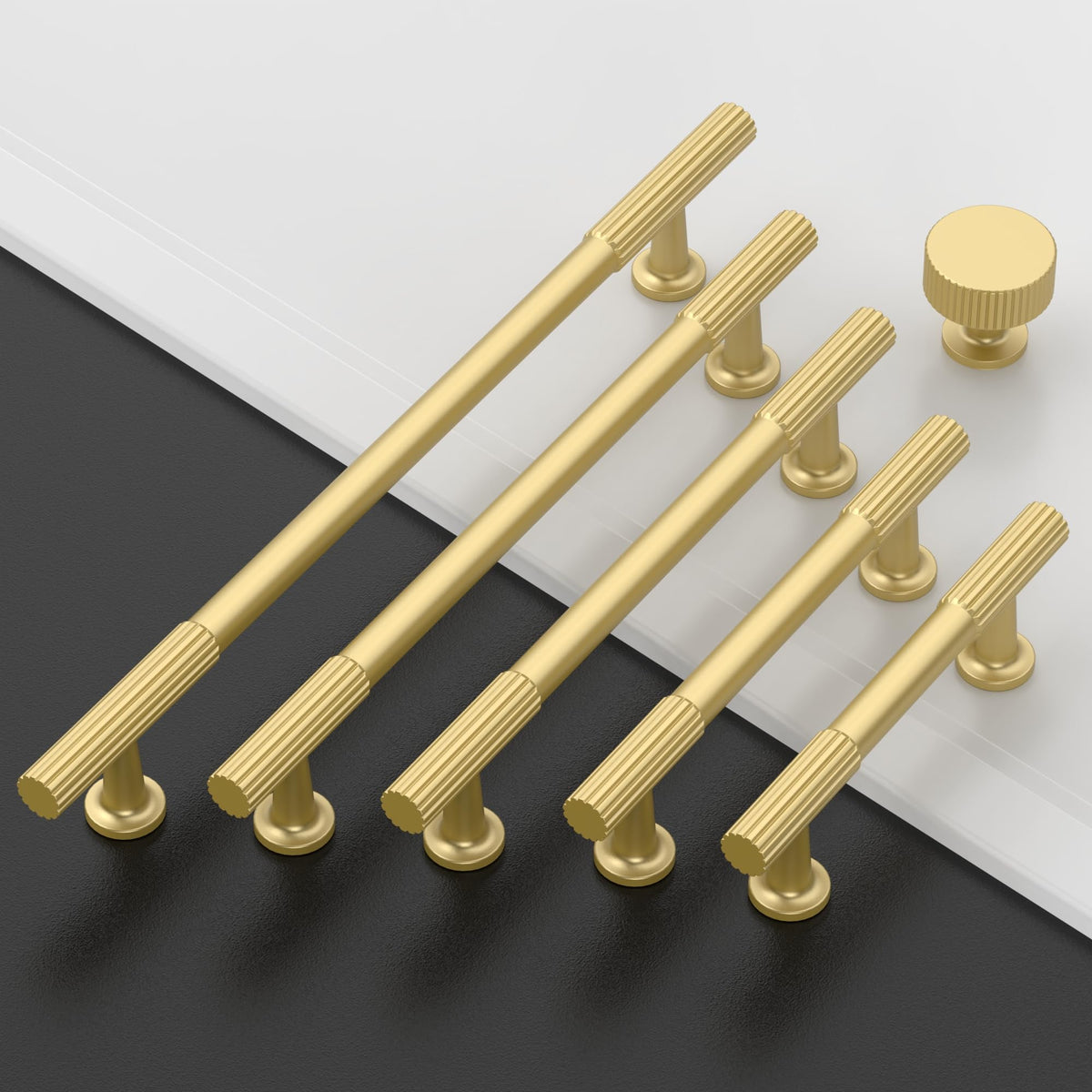 10 Pack Brushed Gold Cabinet Pulls 5"